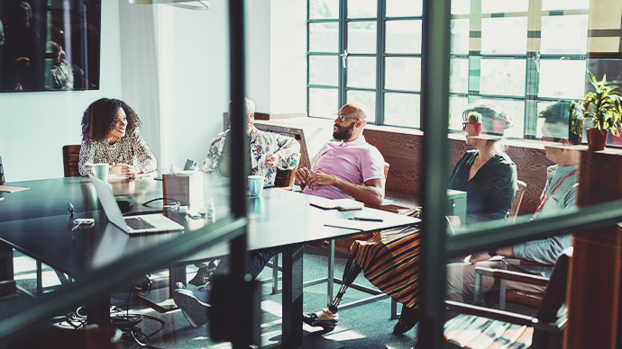 diverse group in conference room 