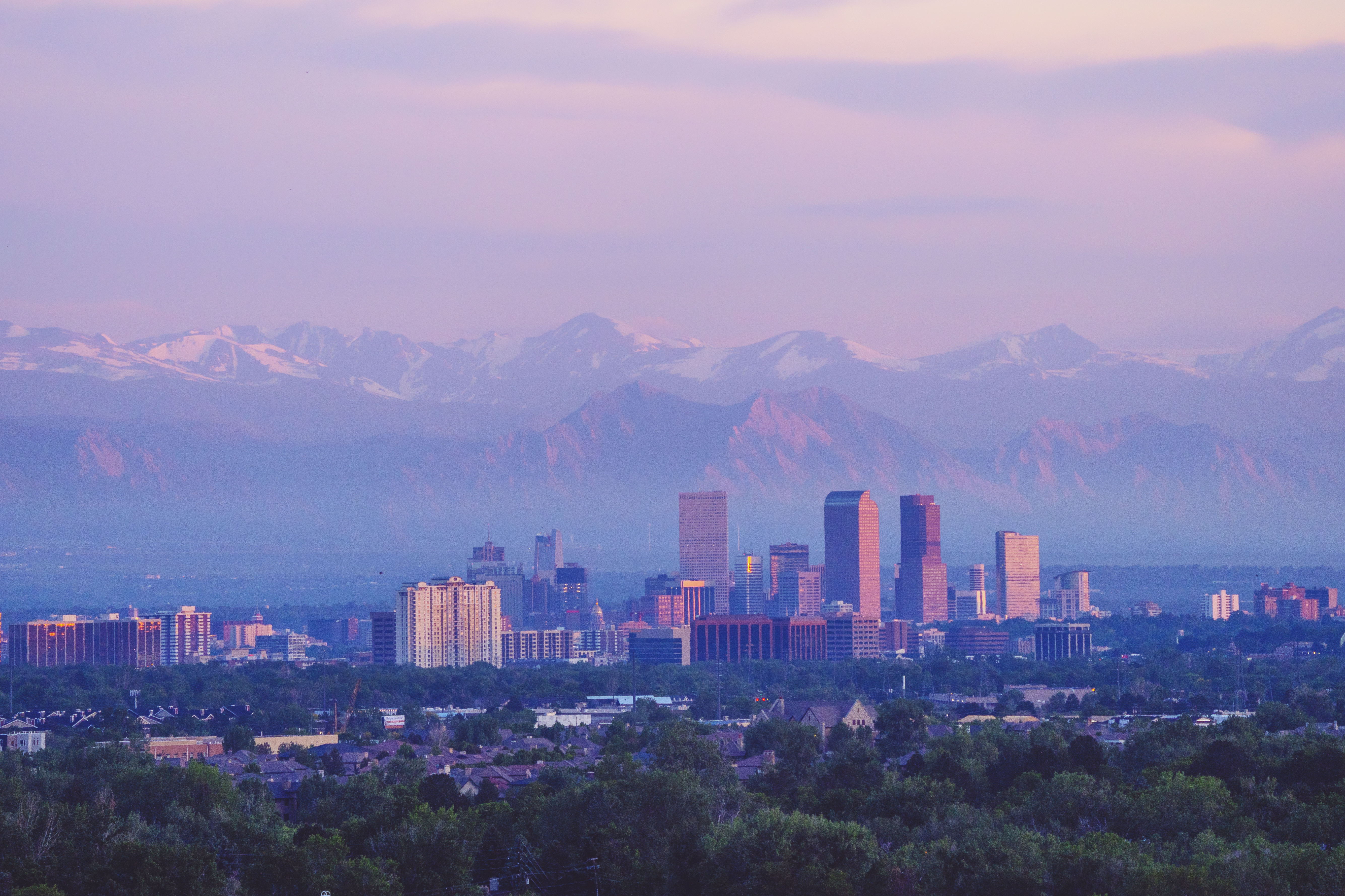 Denver Downtown Skyline, Colorado in Fall Season