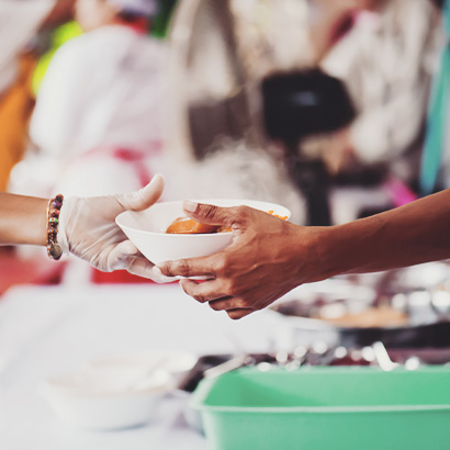 serving food charity